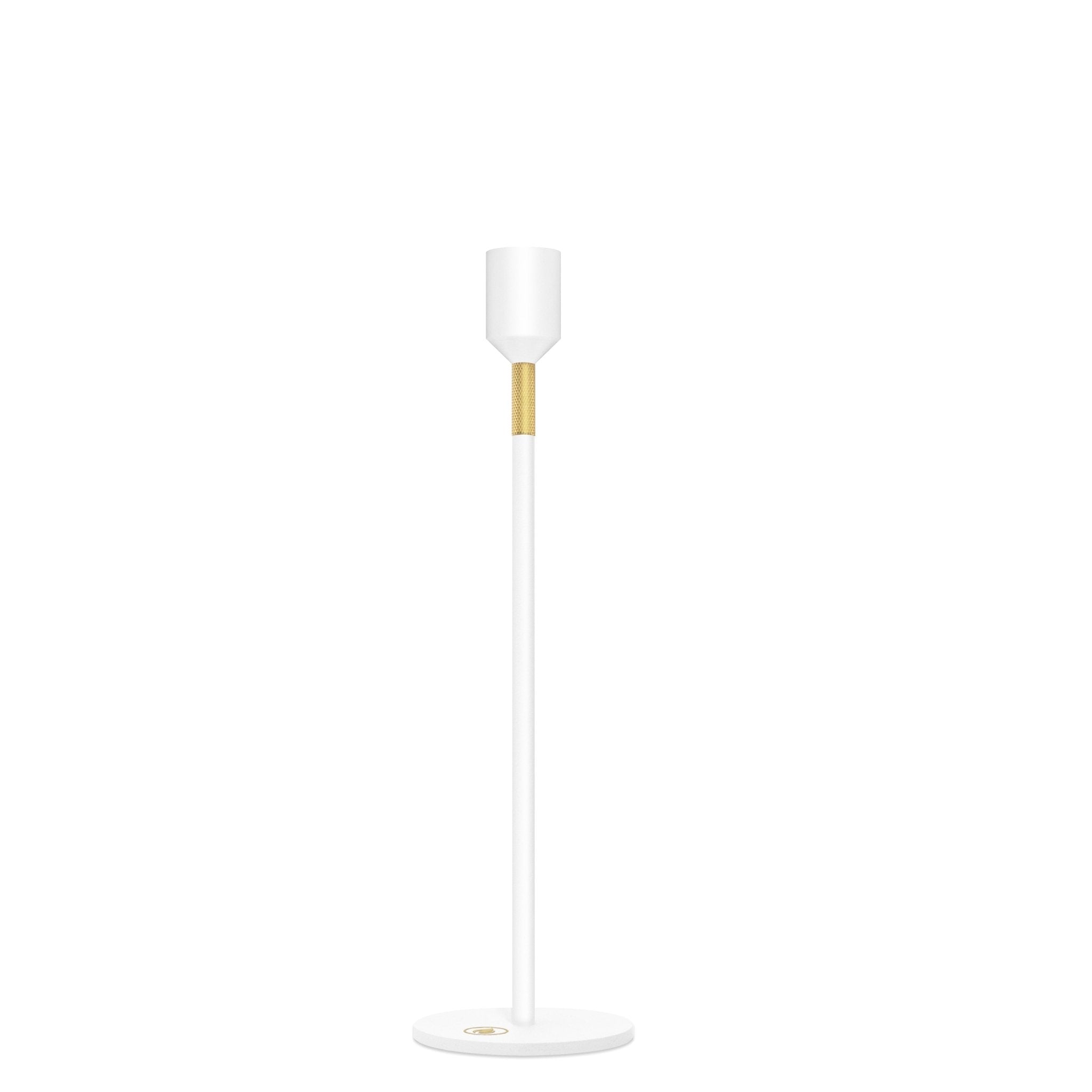 Nordic Flame Kerzenständer WHITE weiß gold 27cm - Sir Henrys