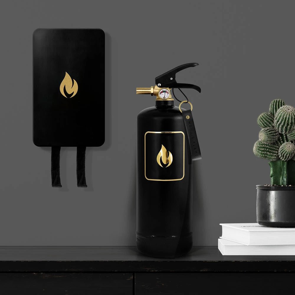 Nordic Flame Löschdecke schwarz gold | 120x120cm - Sir Henrys