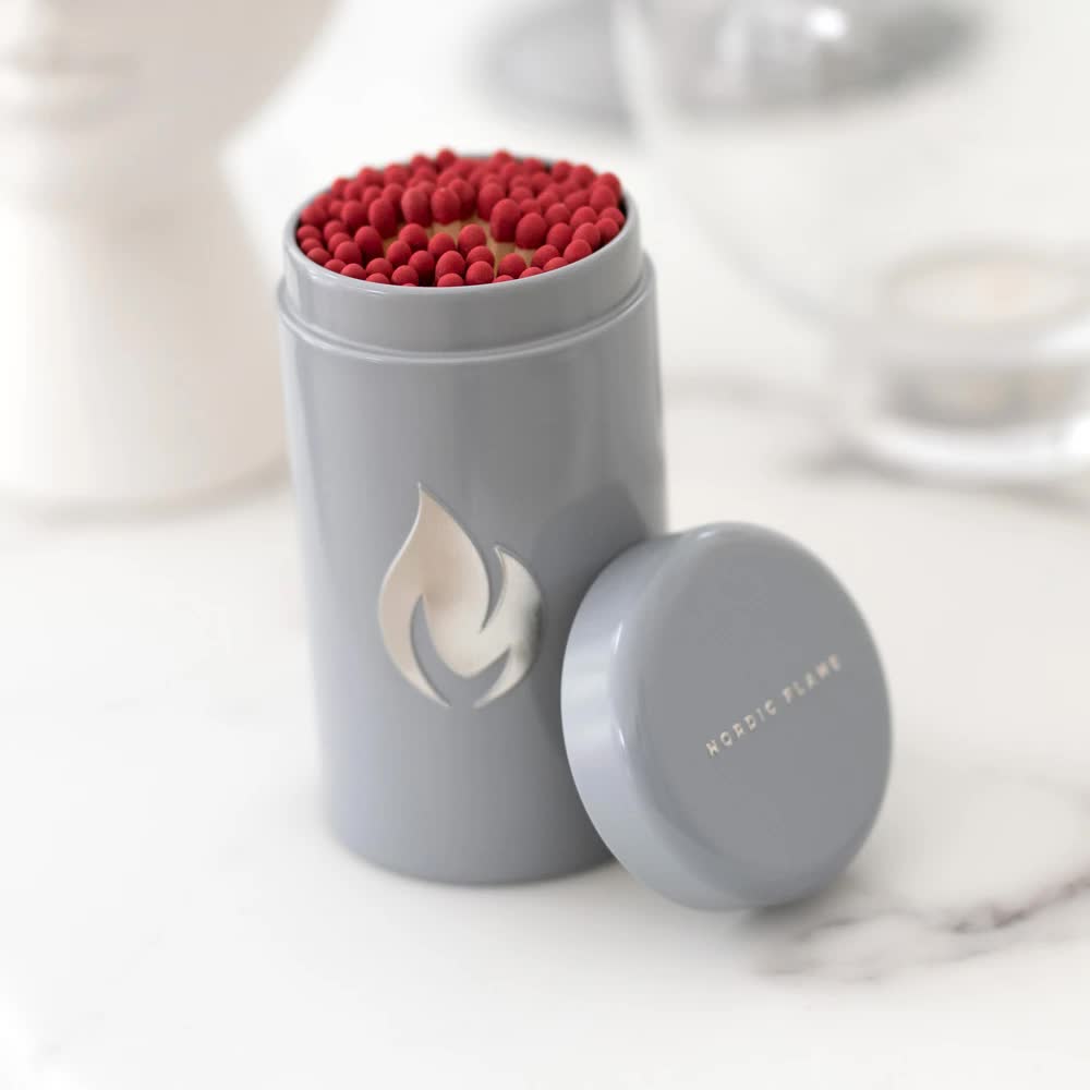 Nordic Flame Streichholz Dose mit 100 Streichhölzern grau - Sir Henrys