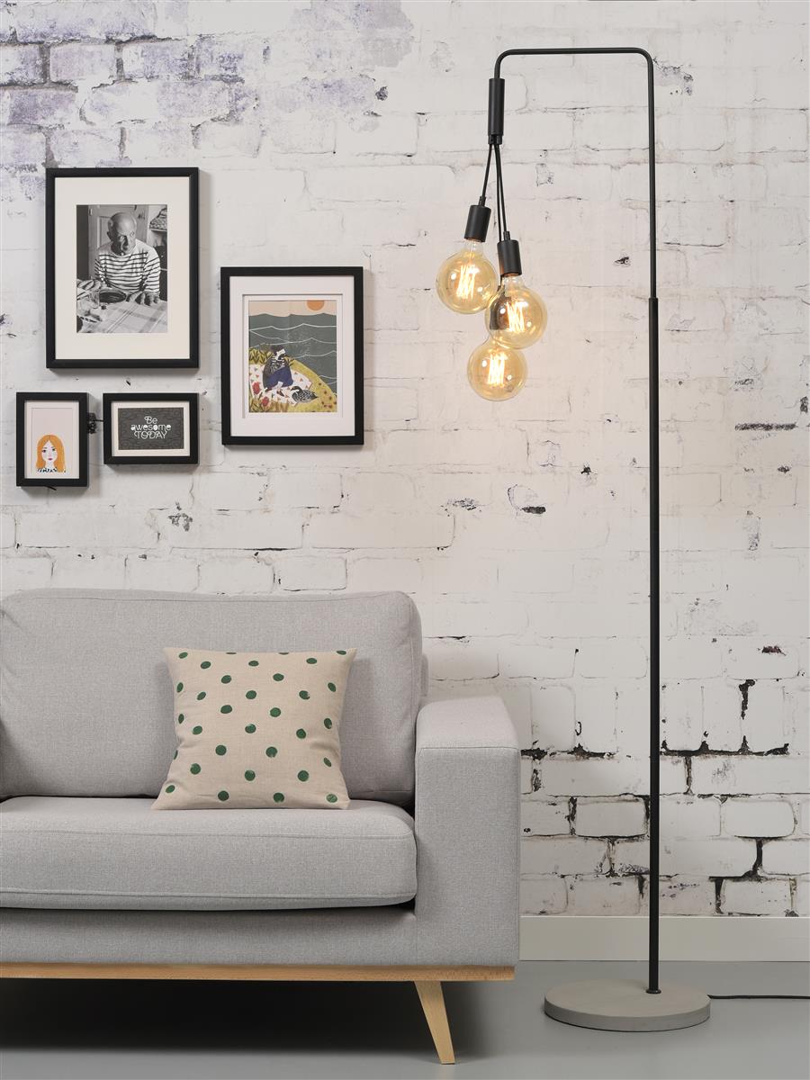 It's about RoMi Stehlampe OSLO schwarz | 48x32x190cm