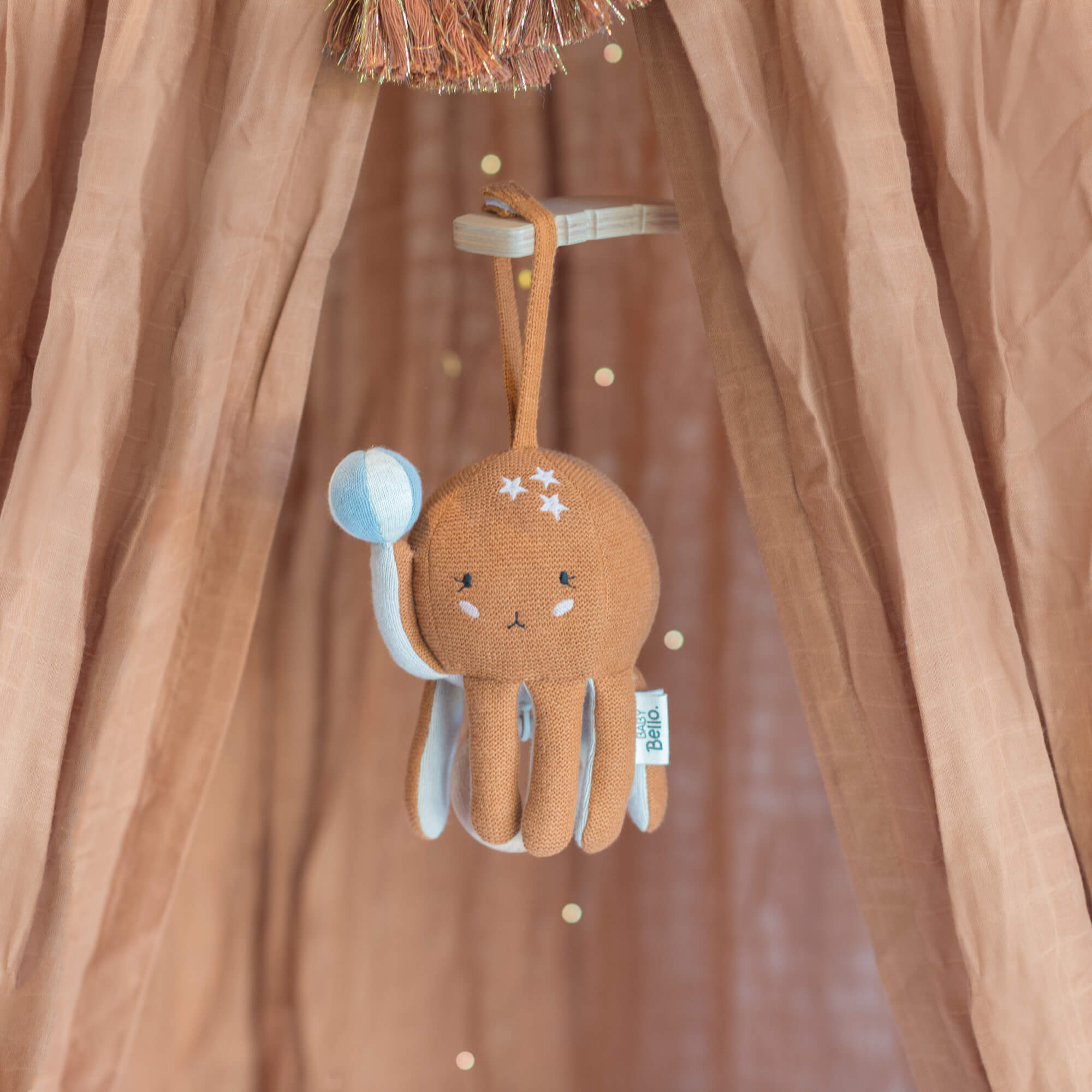 Baby Bello Spieluhr OZZY THE OCTOPUS braun | 9x22x22cm