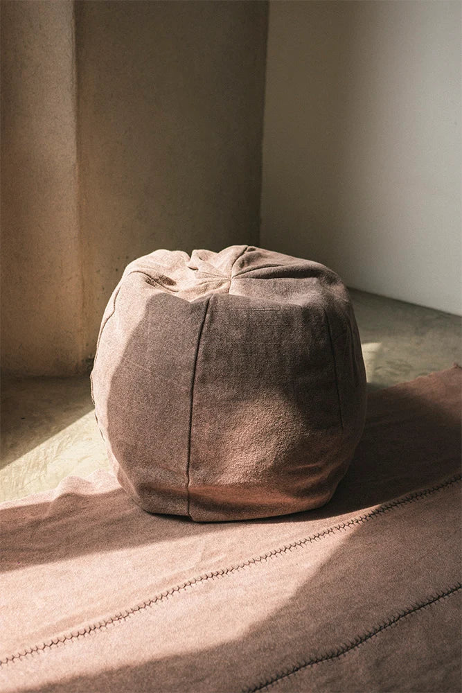 Lorena Canals Stonewashed Pouf Soil Brown | 60x50cm