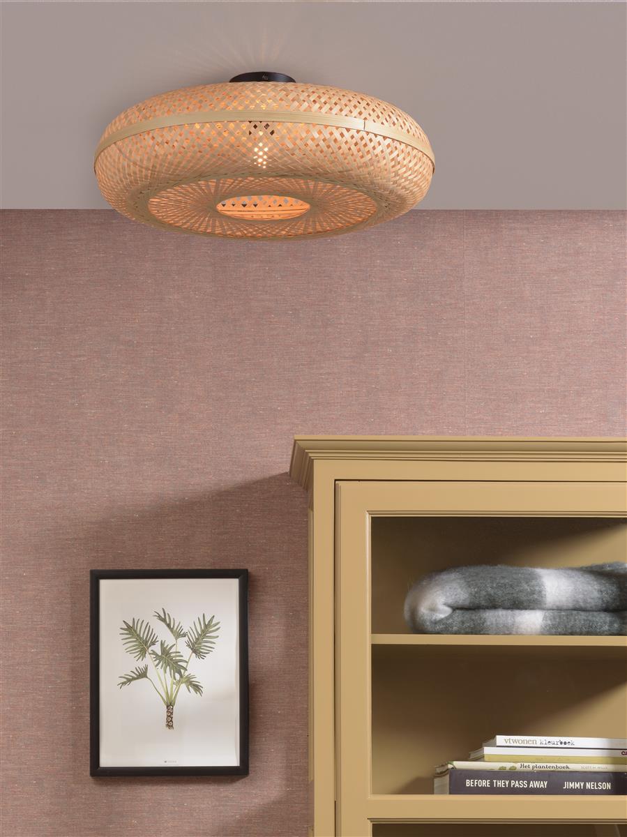Good&Mojo Deckenlampe PALAWAN braun | 60x60x17cm