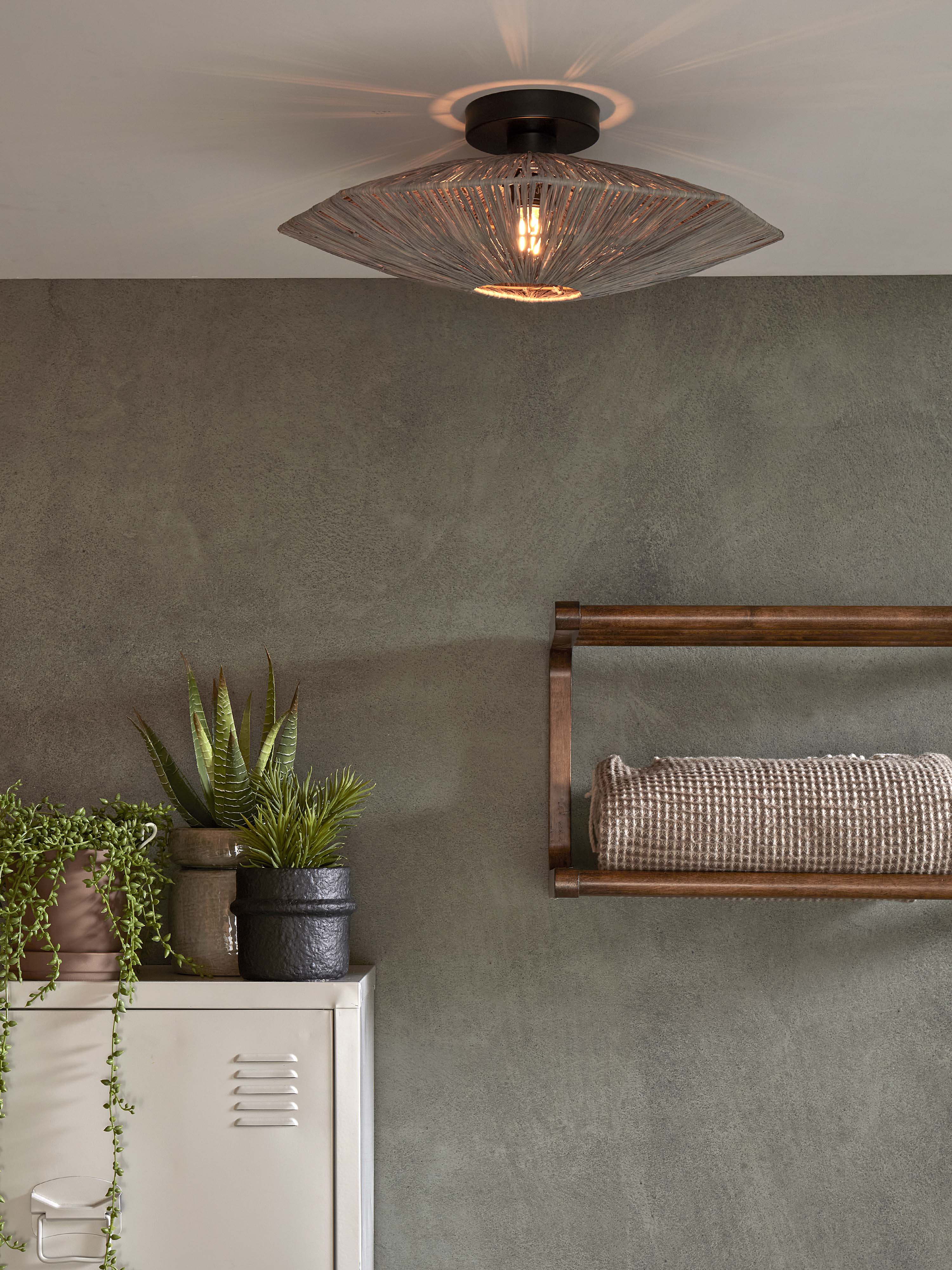 Good&Mojo Deckenlampe PANAMA grau | 45x45x5cm