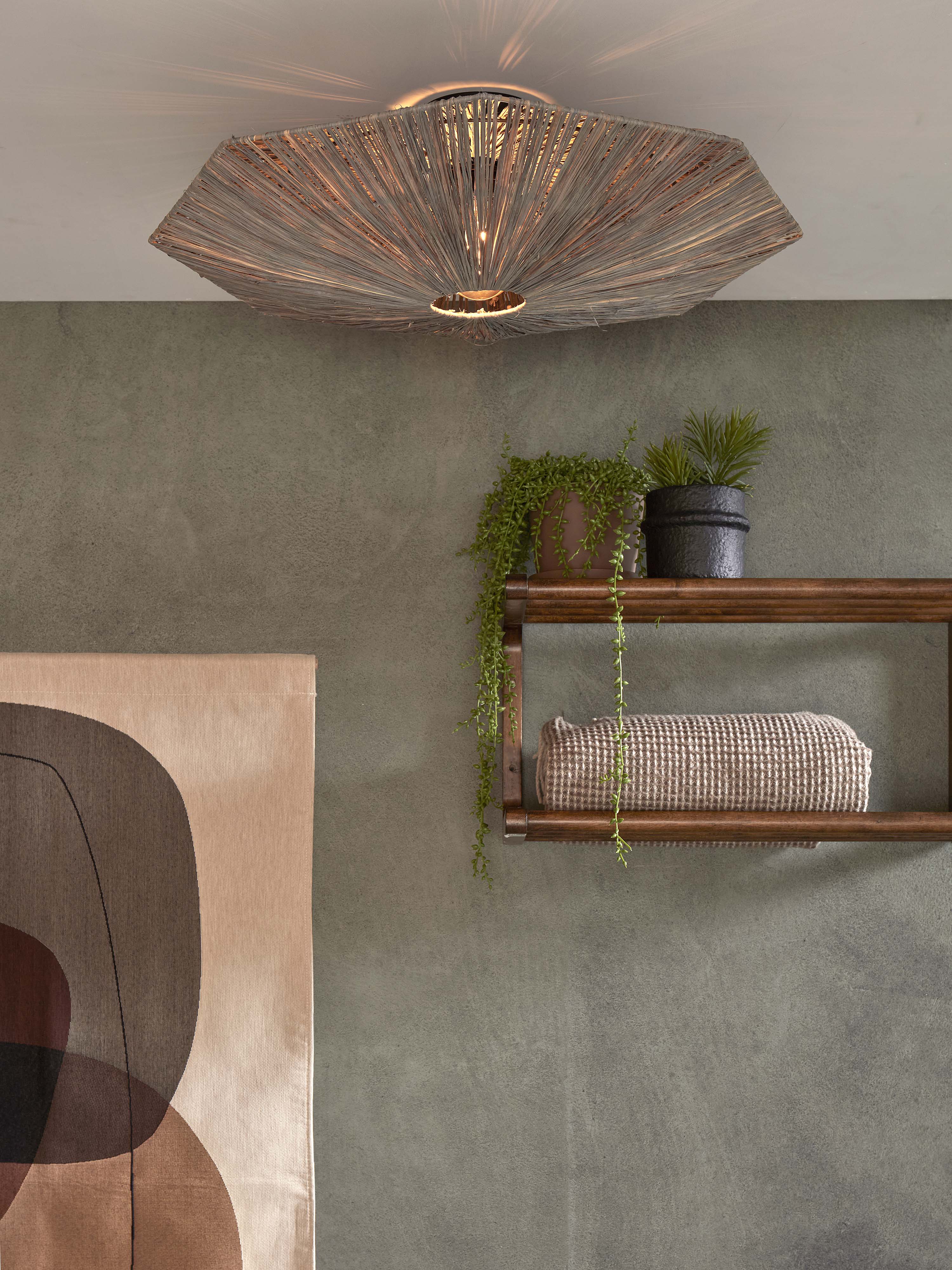 Good&Mojo Deckenlampe PANAMA grau | 65x65x7cm