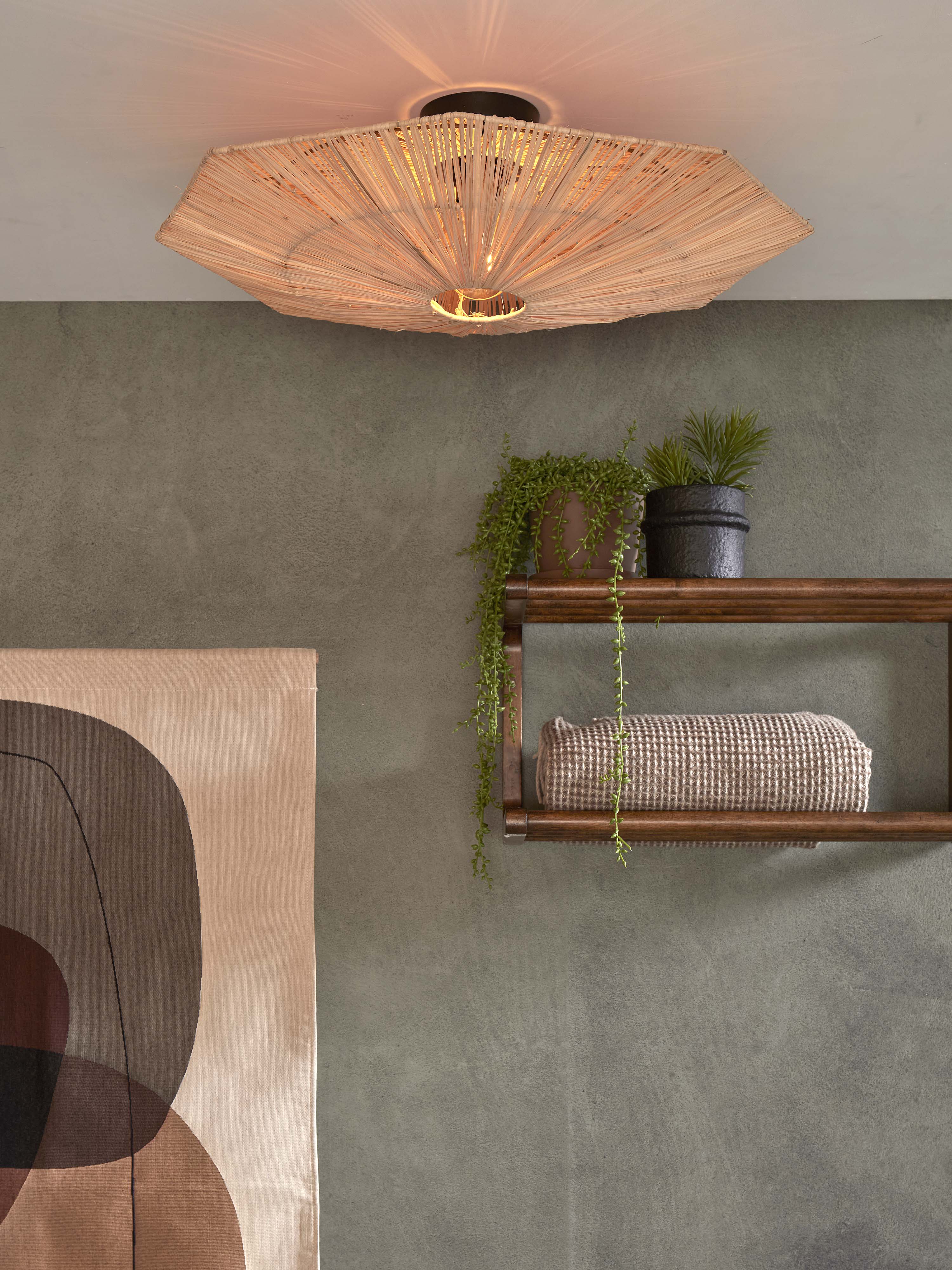 Good&Mojo Deckenlampe PANAMA natur | 65x65x7cm