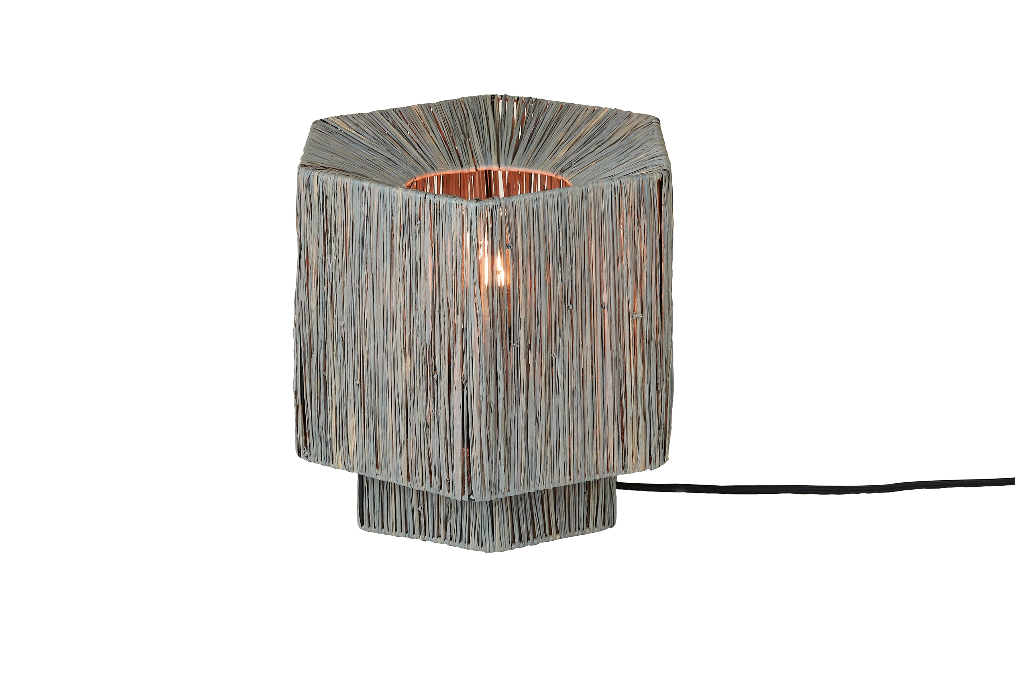 Good&Mojo Tischlampe PANAMA grau | 26x28x26cm