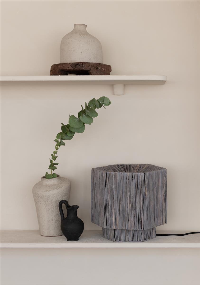Good&Mojo Tischlampe PANAMA grau | 26x28x26cm