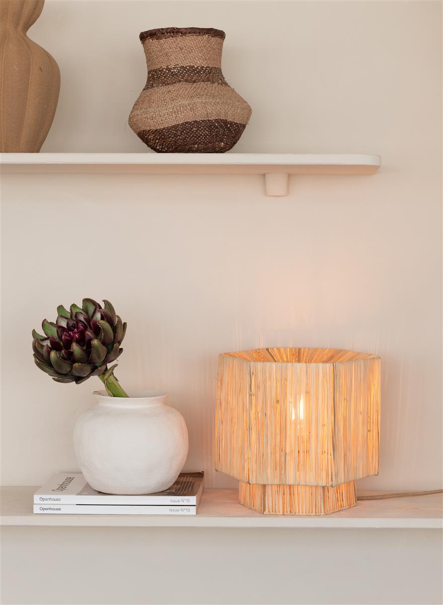 Good&Mojo Tischlampe PANAMA natur | 26x28x26cm