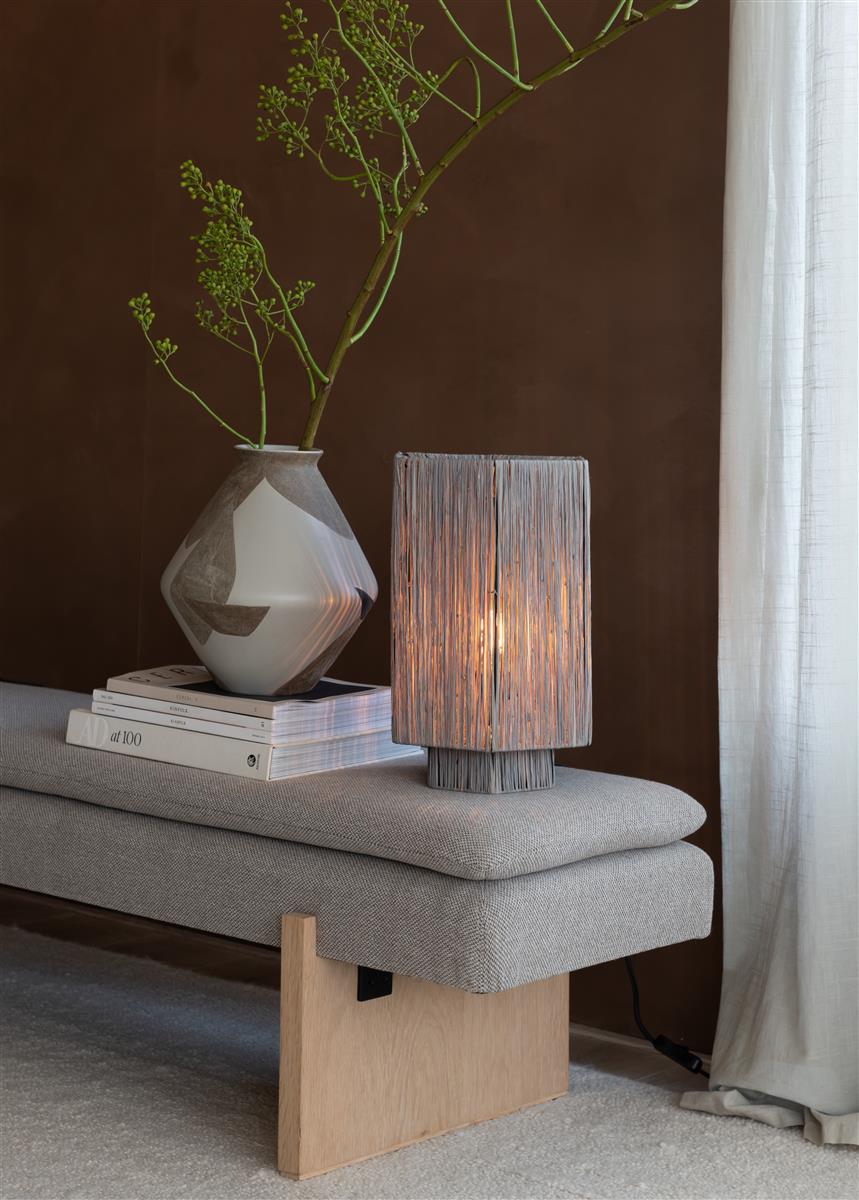 Good&Mojo Tischlampe PANAMA grau | 36x24x36cm