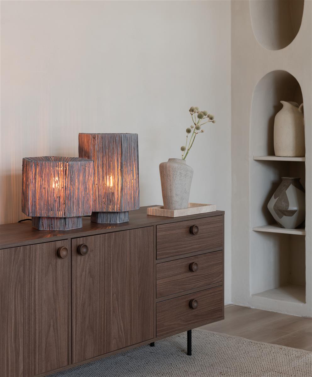Good&Mojo Tischlampe PANAMA grau | 36x24x36cm