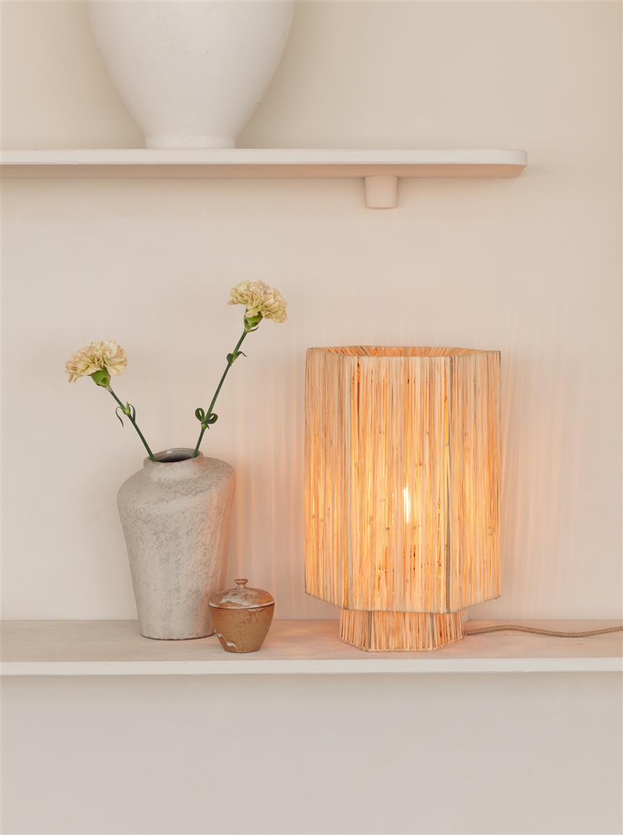 Good&Mojo Tischlampe PANAMA natur | 36x24x36cm