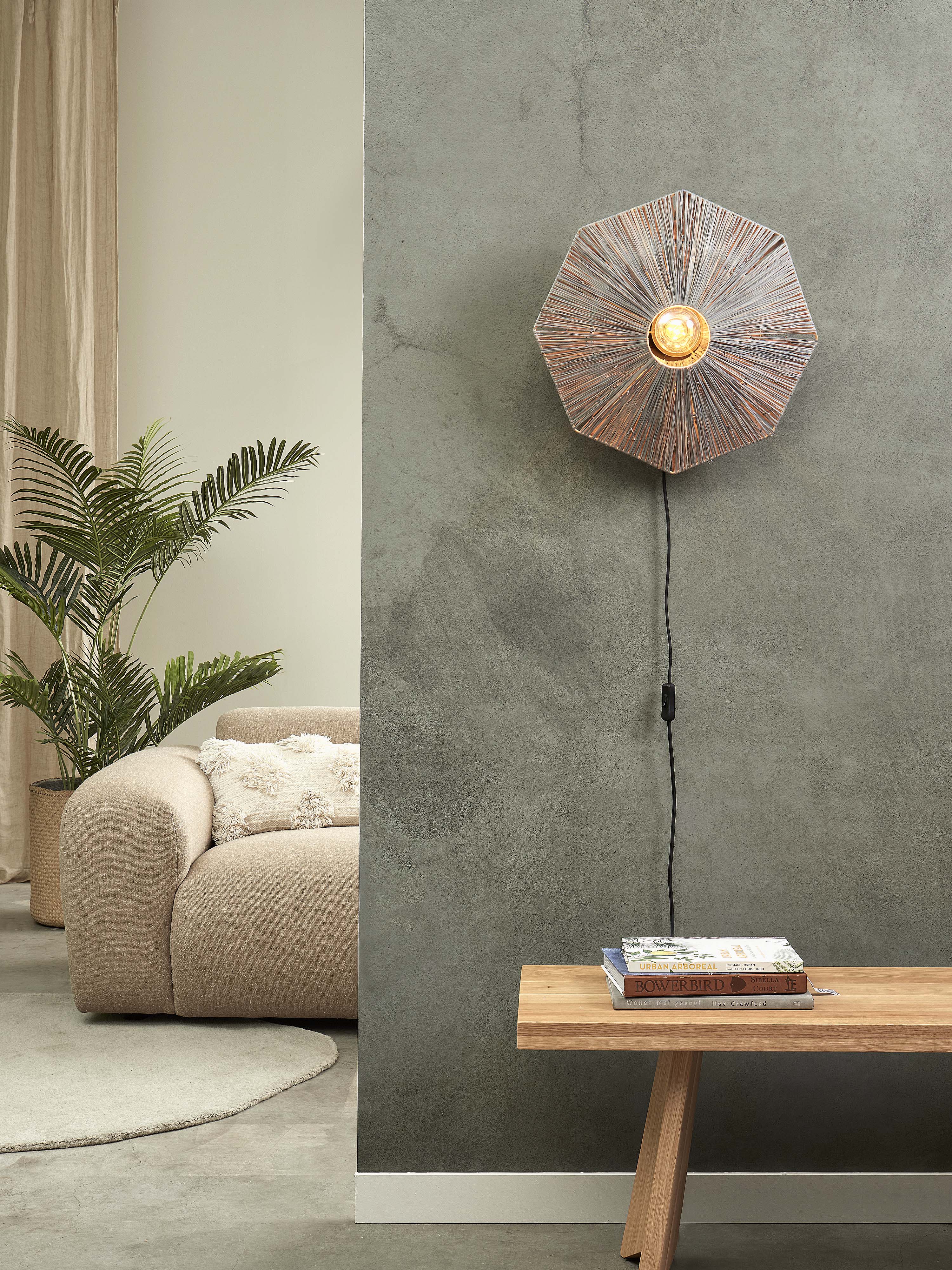 Good&Mojo Wandleuchte PANAMA grau | 45x7x45cm