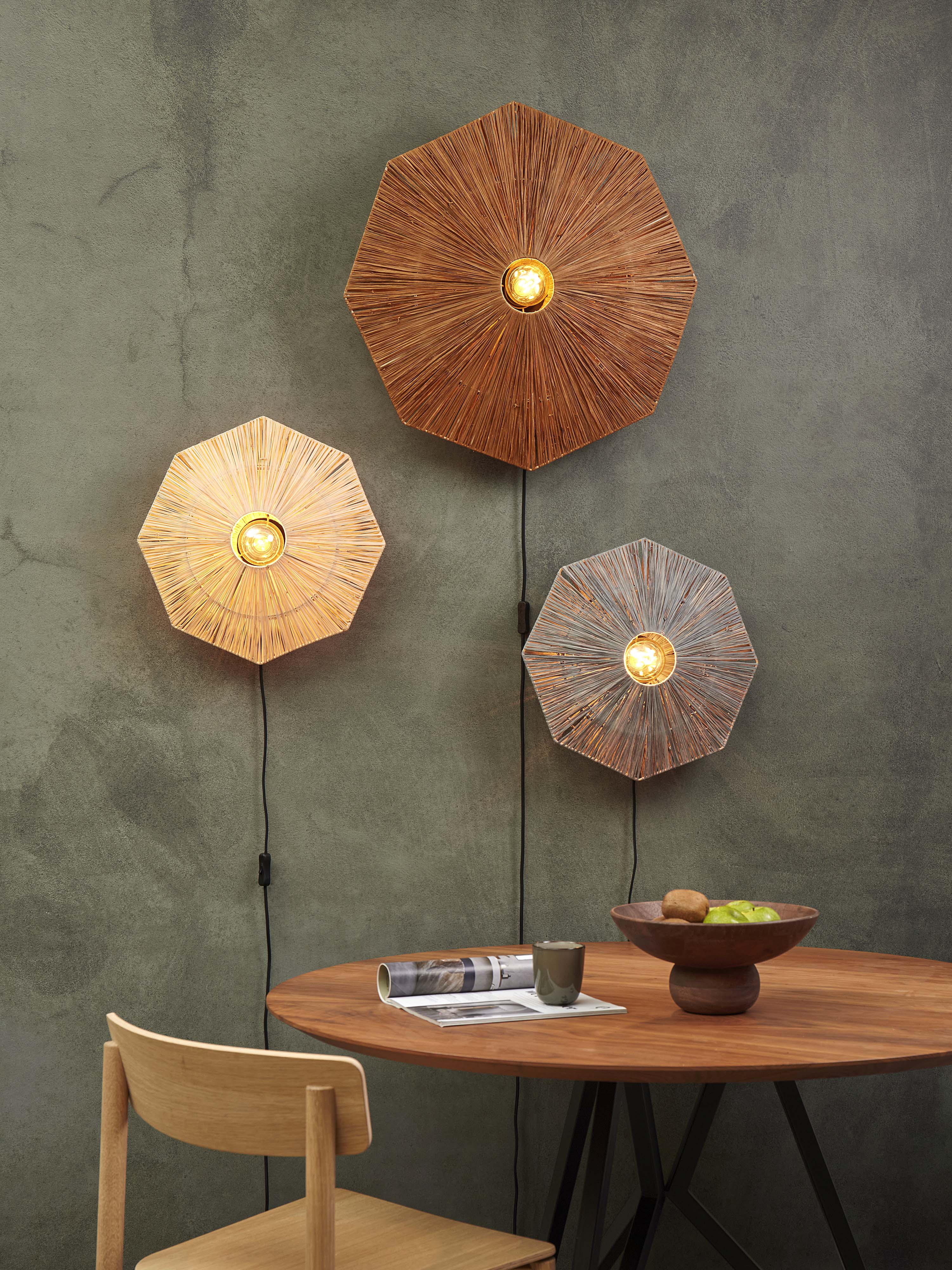 Good&Mojo Wandleuchte PANAMA braun | 65x7x65cm