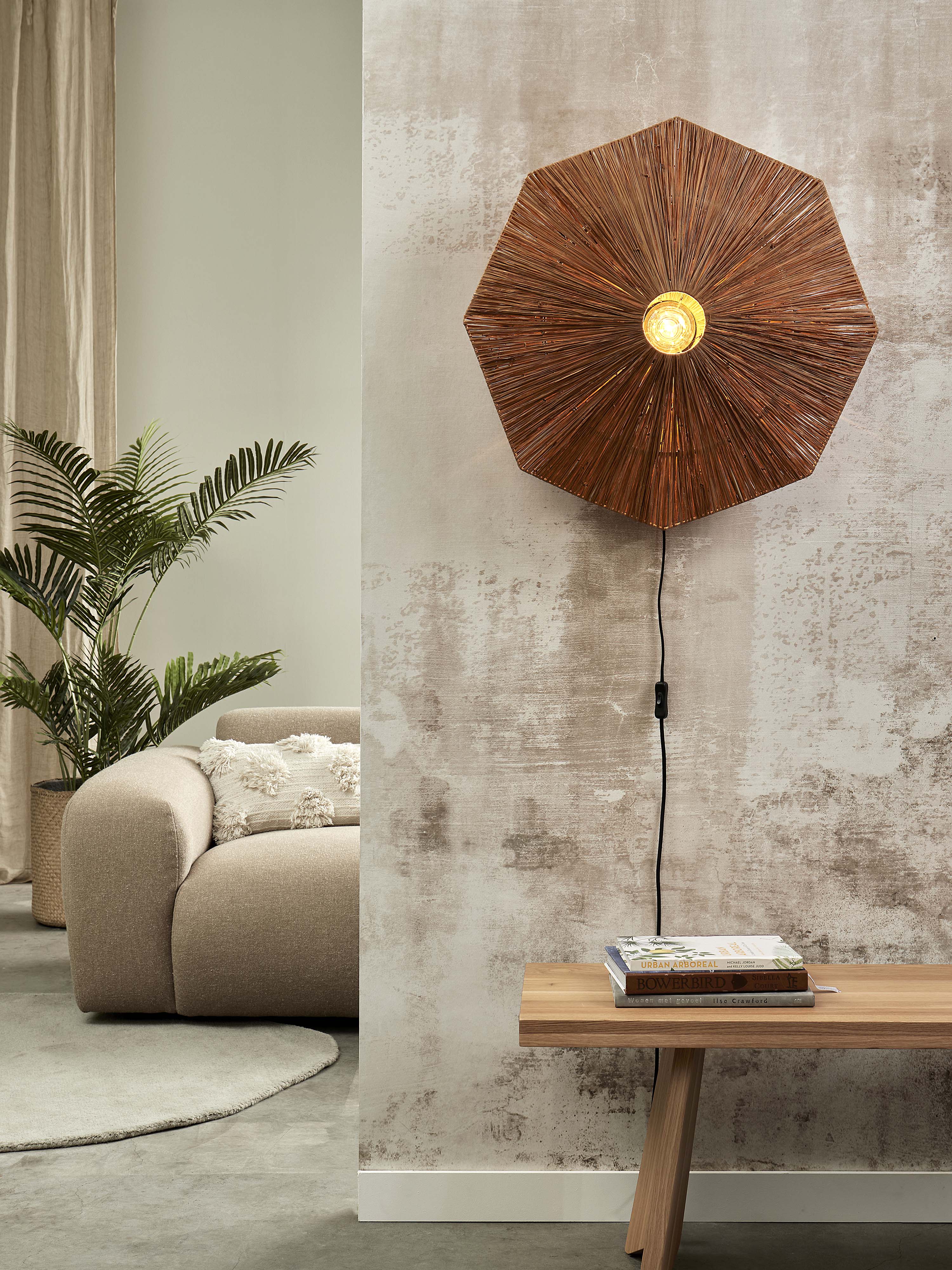 Good&Mojo Wandleuchte PANAMA braun | 65x7x65cm