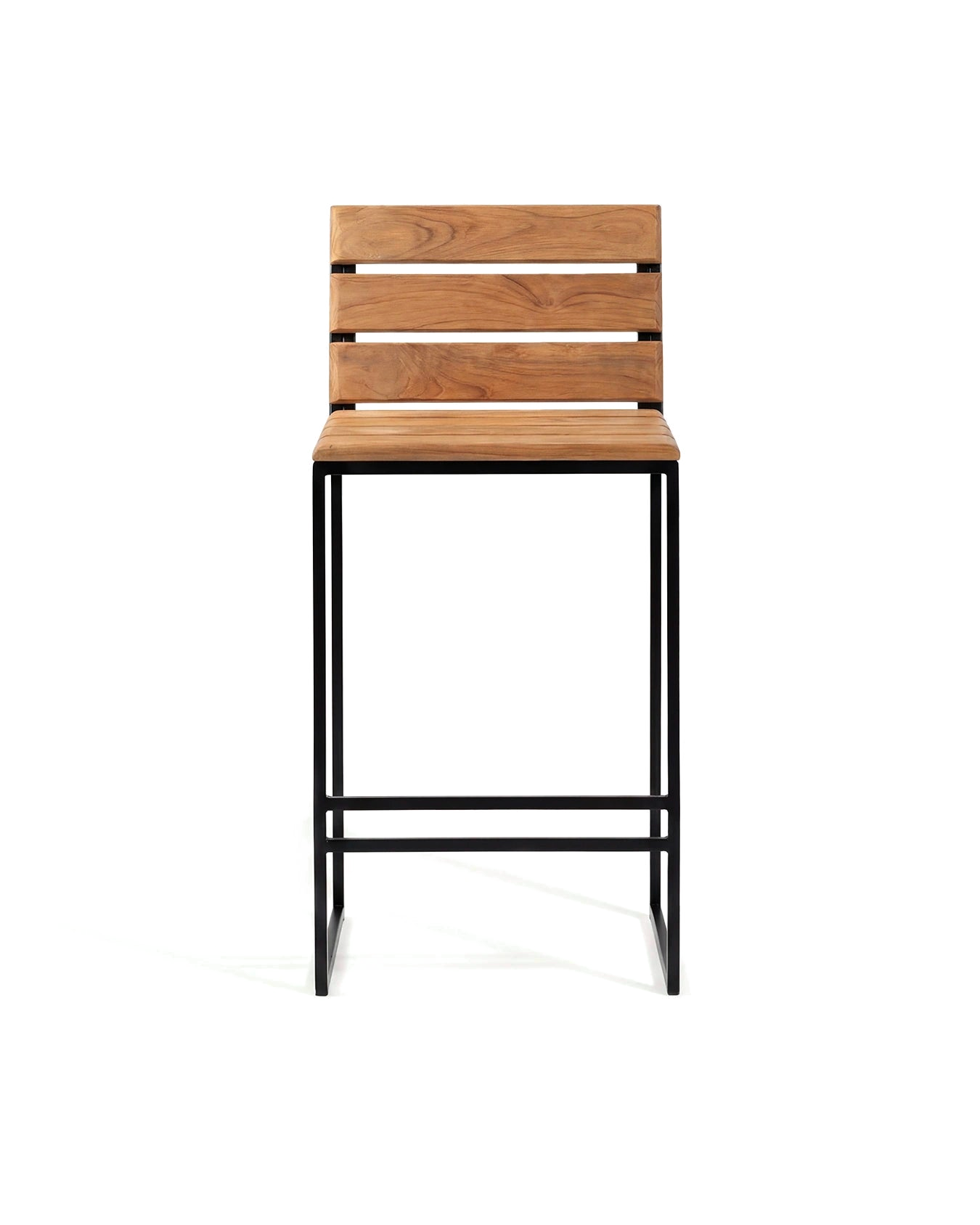 by Crea® Outdoor-Barhocker PER Schwarzes Gestell & Teak