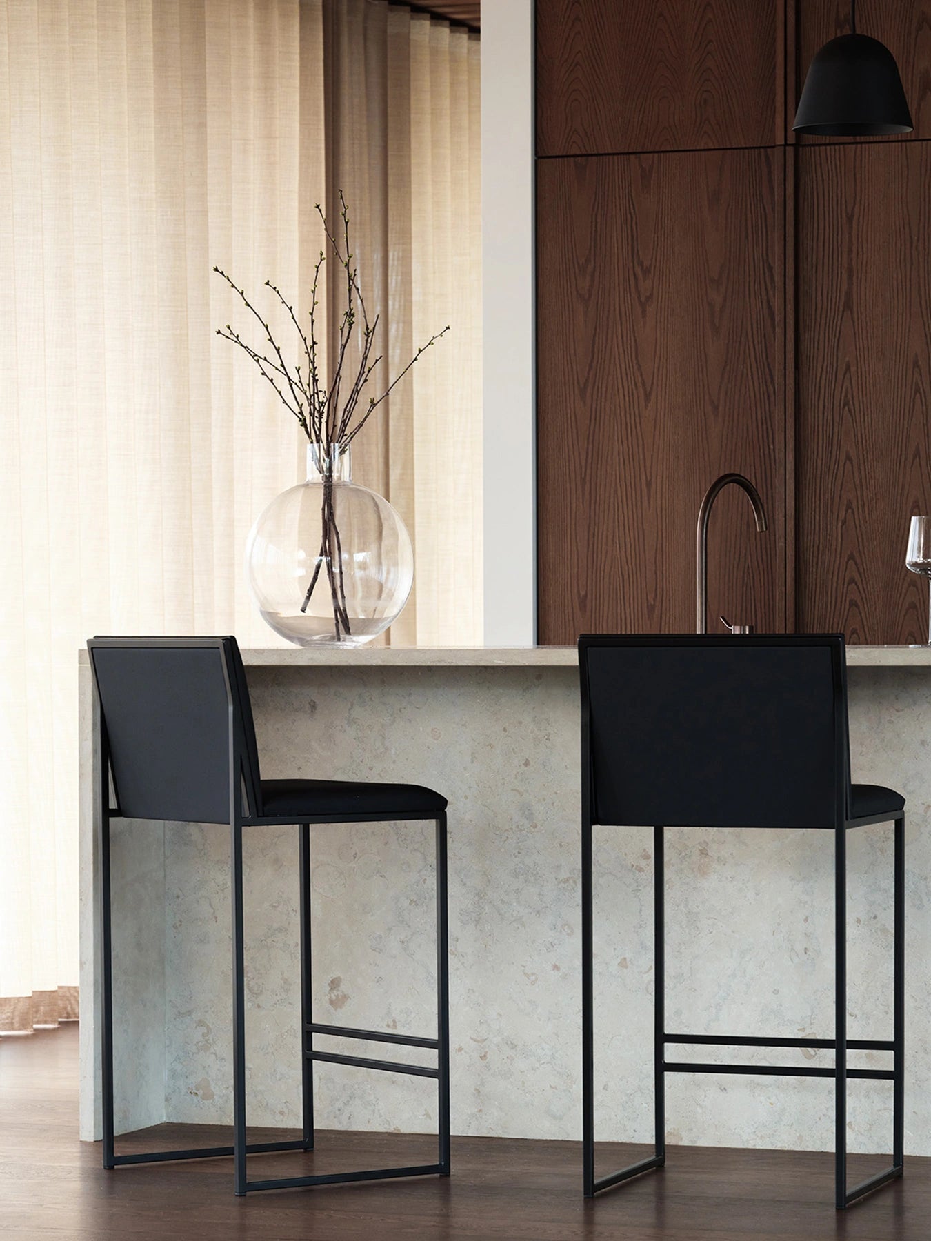 by Crea® Barhocker PHILIP Leder Jade Black