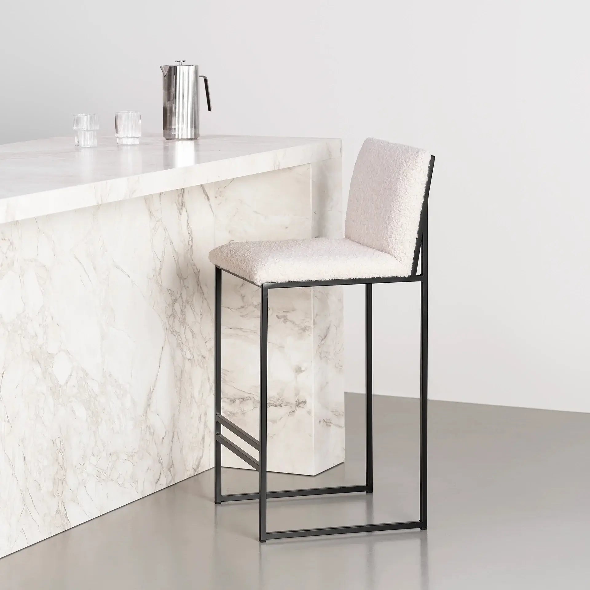 by Crea® Barhocker PHILIP Bouclé Ivory