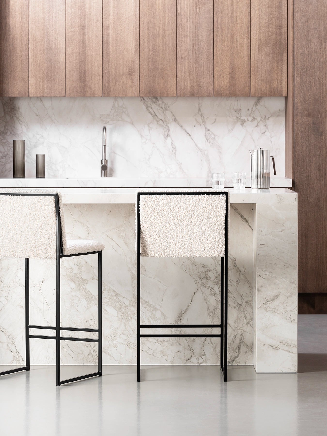 by Crea® Barhocker PHILIP Bouclé Ivory