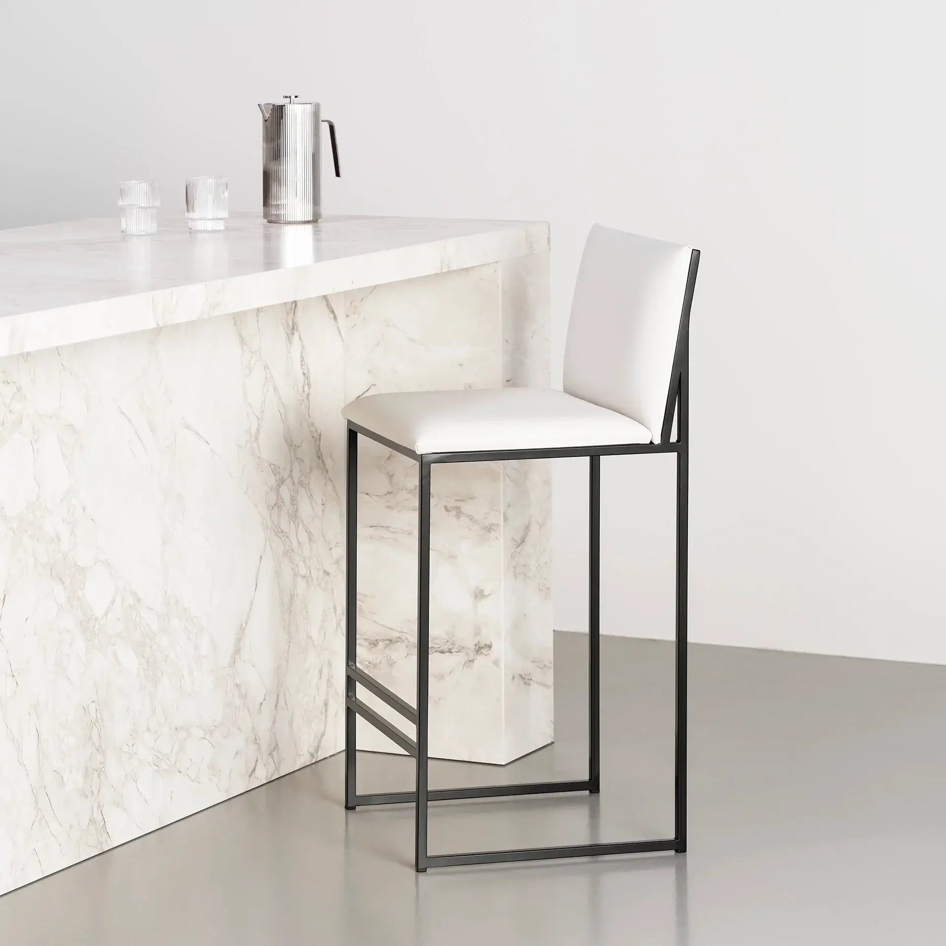 by Crea® Barhocker PHILIP Leder Ivory