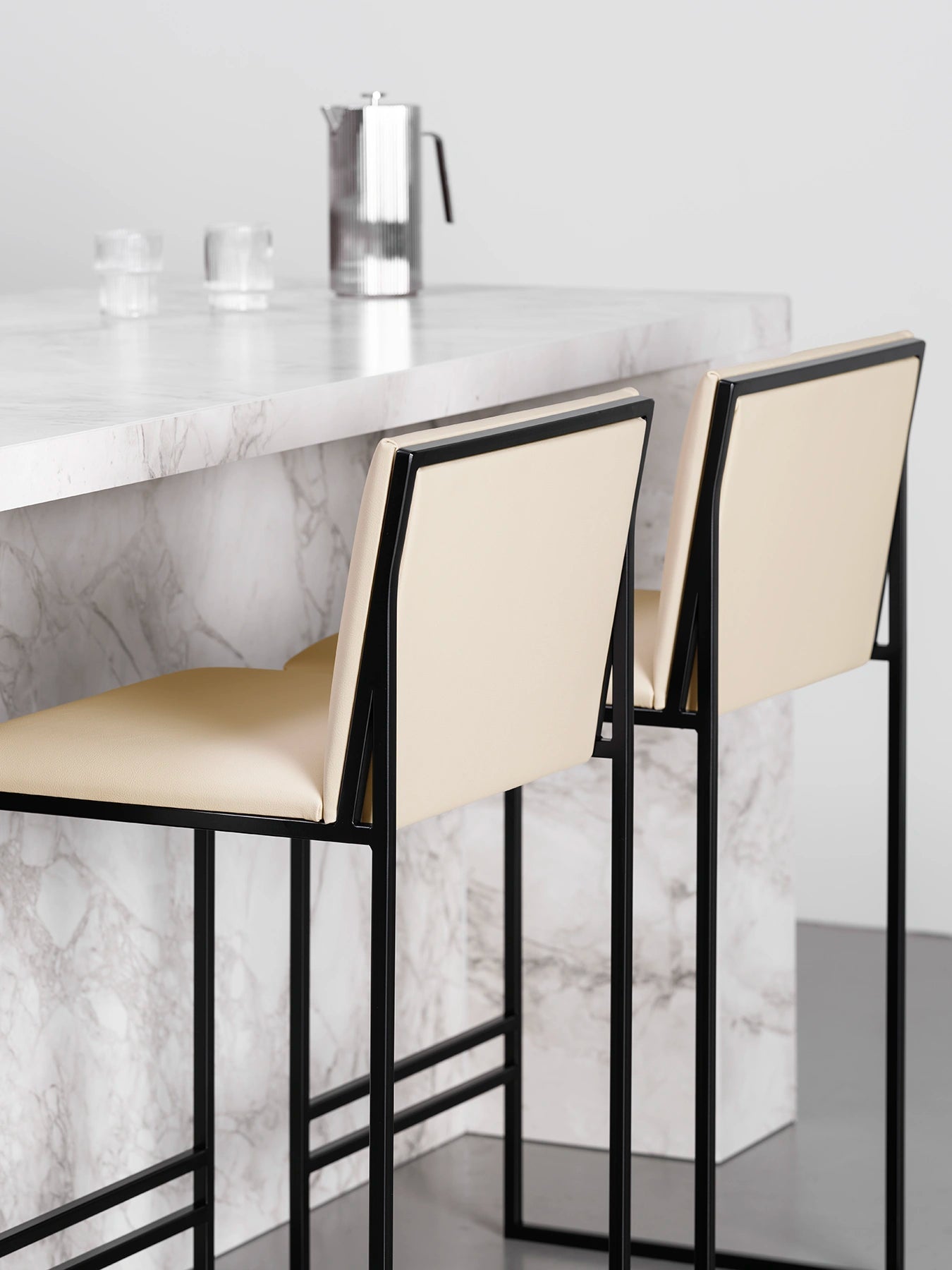 by Crea® Barhocker PHILIP Leder Sand