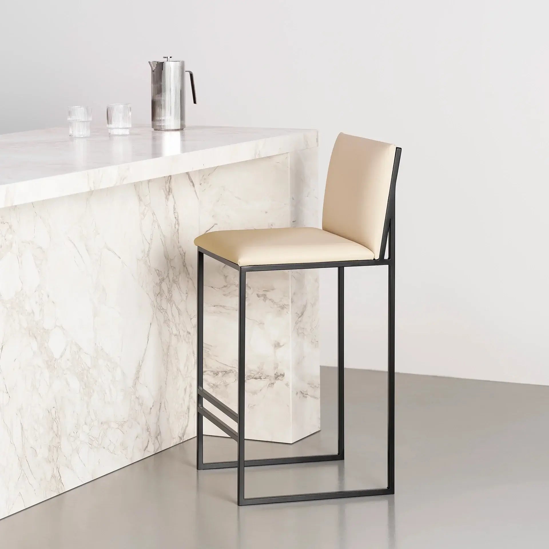 by Crea® Barhocker PHILIP Leder Sand