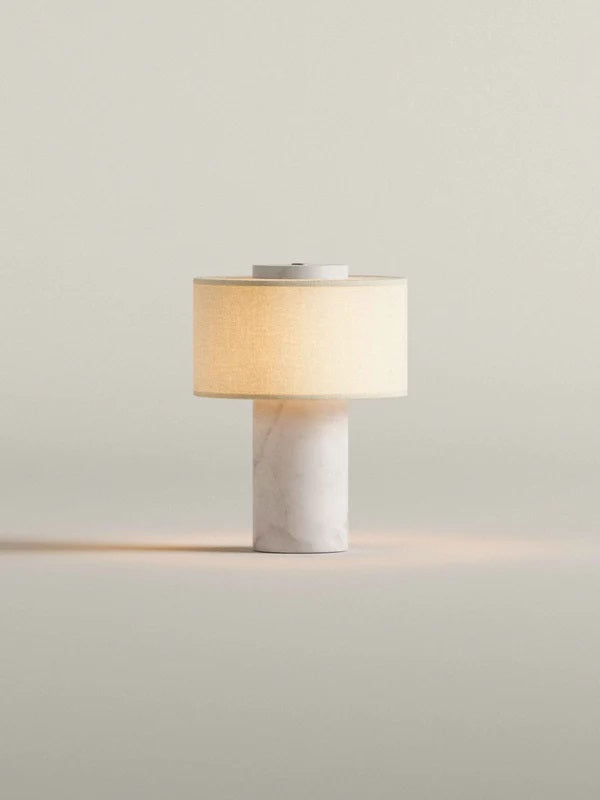 Blossholm Tischleuchte AURIE white Marble portable | Ø 18x24cm