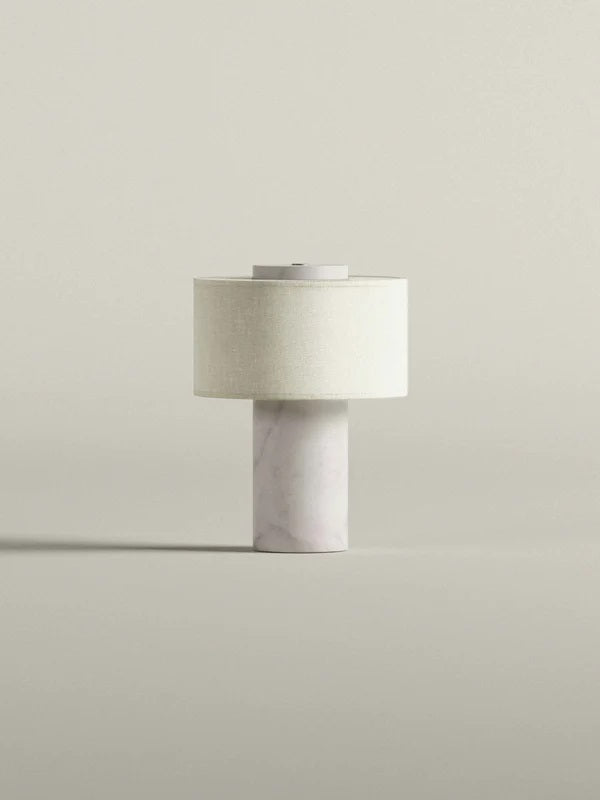 Blossholm Tischleuchte AURIE white Marble portable | Ø 18x24cm