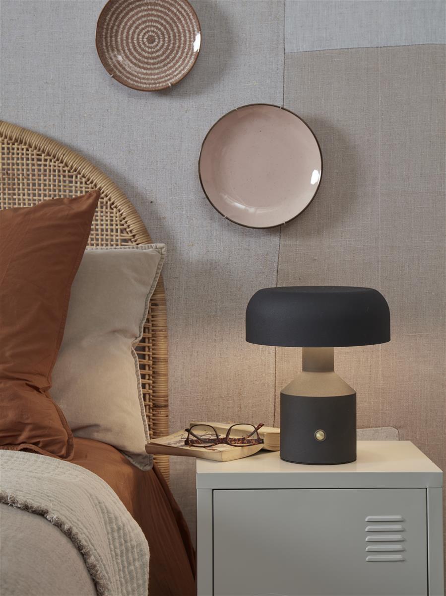 It's about RoMi Tischlampe PORTO schwarz | 25x25x30cm