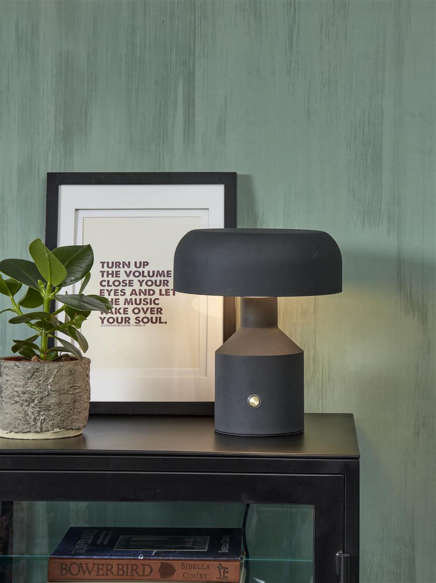 It's about RoMi Tischlampe PORTO schwarz | 25x25x30cm
