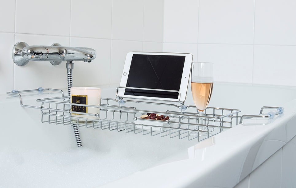 Present time Badewannenablage CADDY chrom | 61-86x18cm - Sir Henrys