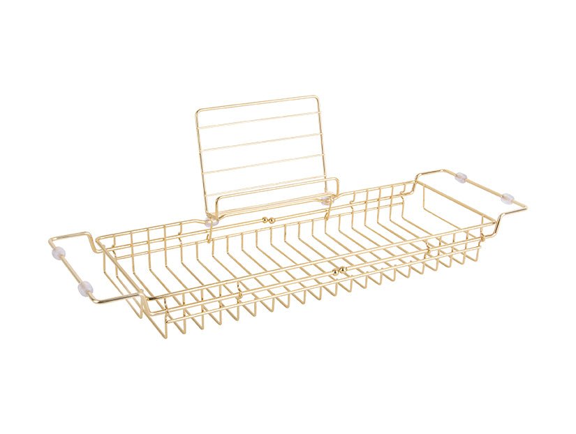 Present time Badewannenablage CADDY gold plated | 61-86x18cm - Sir Henrys