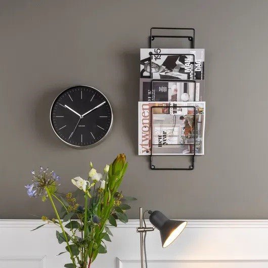 Present time Magazinregal WIRE schwarz | 19x60 cm - Sir Henrys