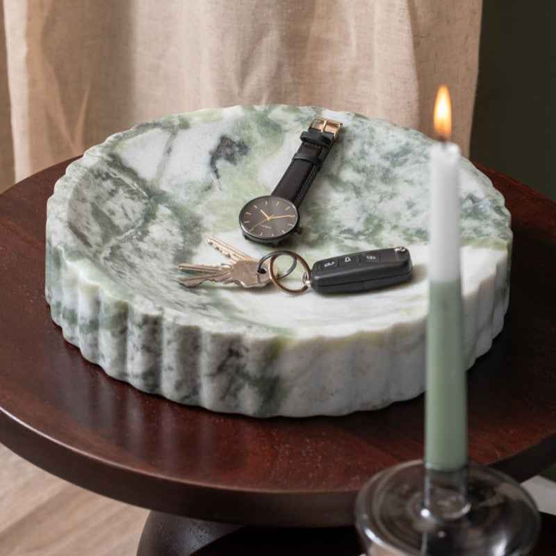 Present Time Schale FRUIT Marmor himalayan green | Ø 30x5 cm