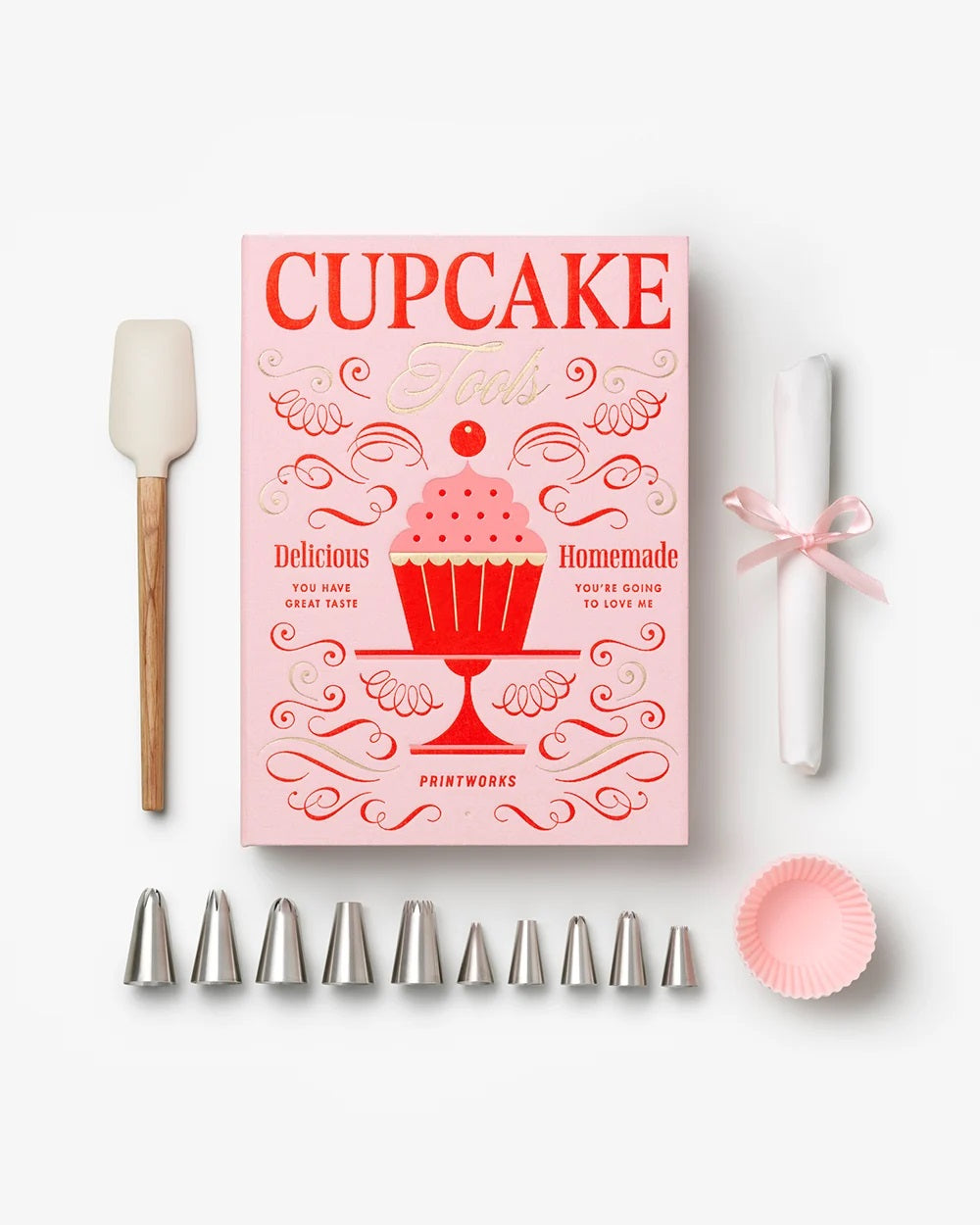 PRINTWORKS Küchenutensilien THE ESSENTIALS - CUPCAKE TOOLS rosa | 20x28x5cm