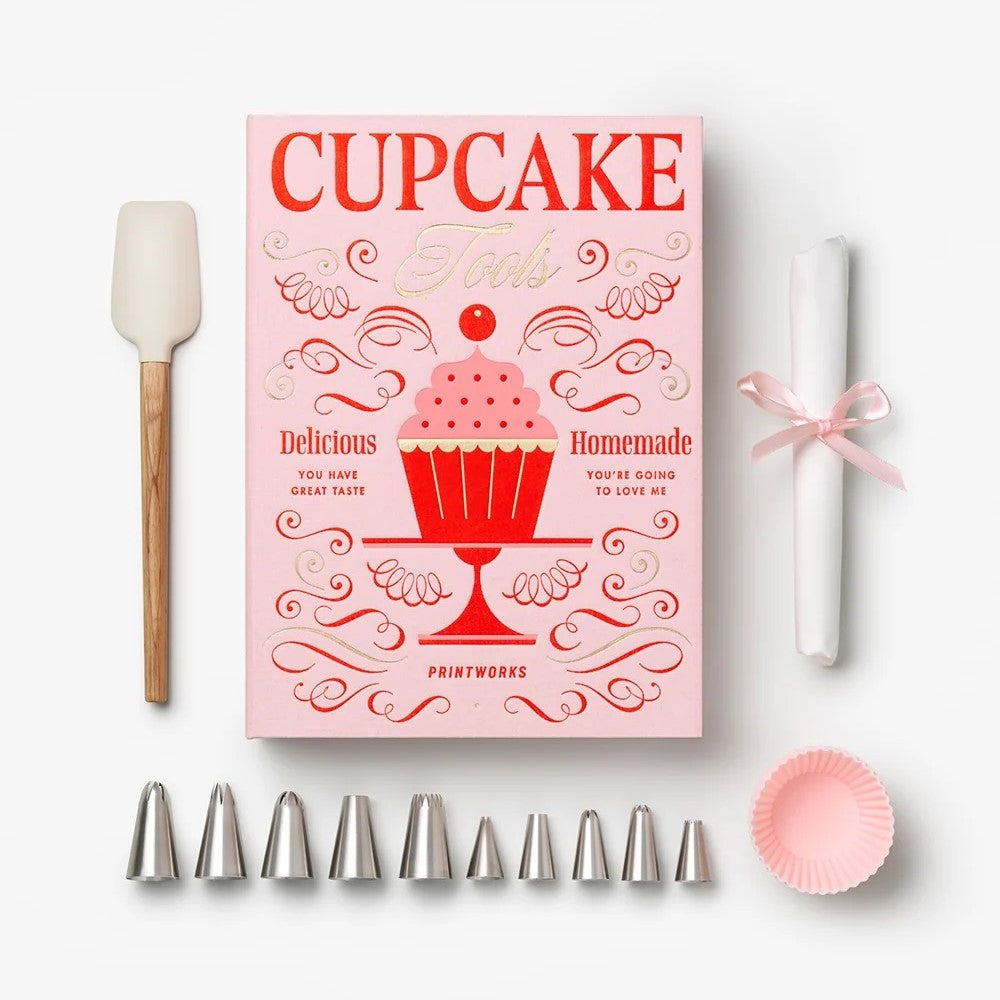 PRINTWORKS Küchenutensilien THE ESSENTIALS - CUPCAKE TOOLS rosa | 20x28x5cm