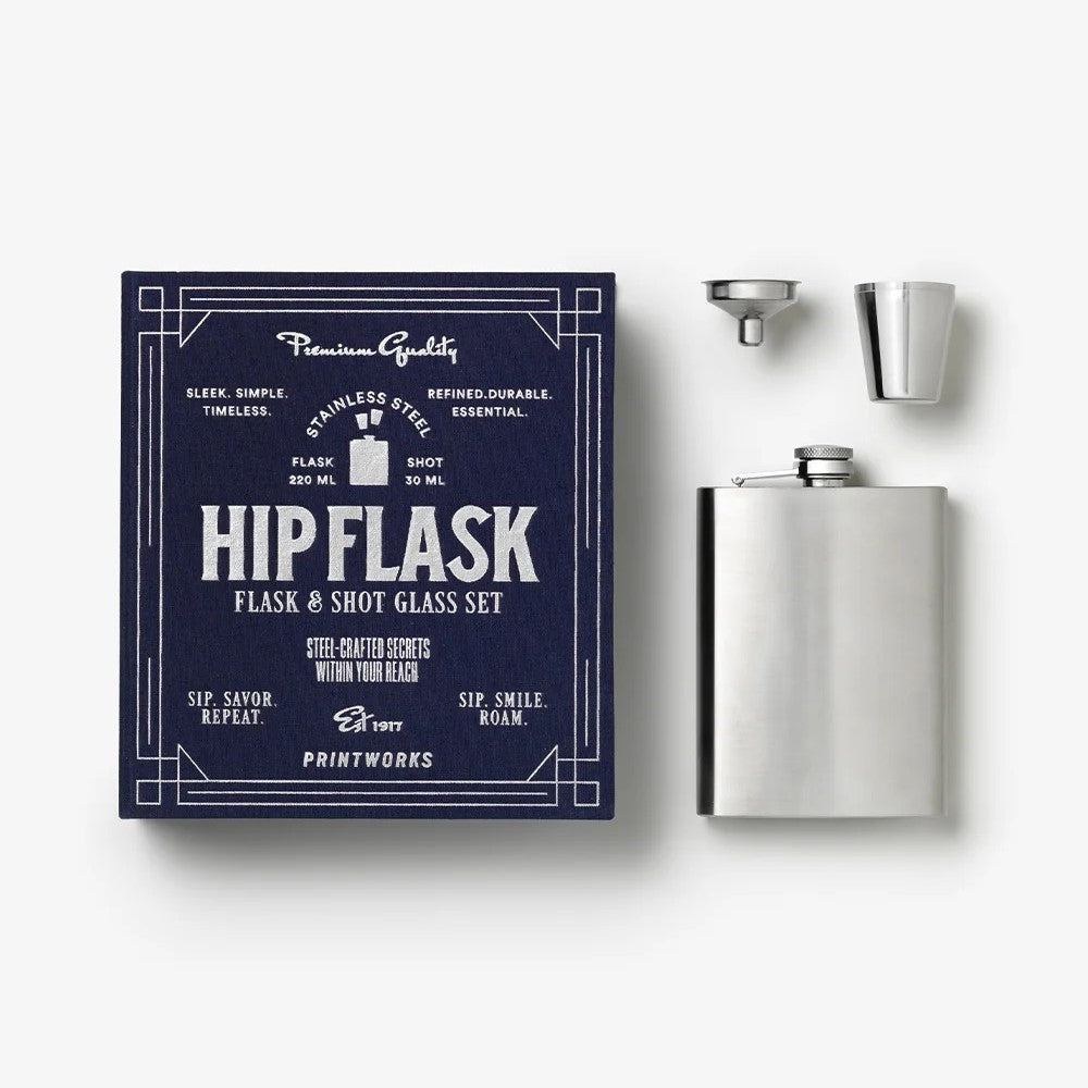 PRINTWORKS Küchenutensilien THE ESSENTIALS - HIP FLAK dunkelblau | 19,6x17,8x5,5cm