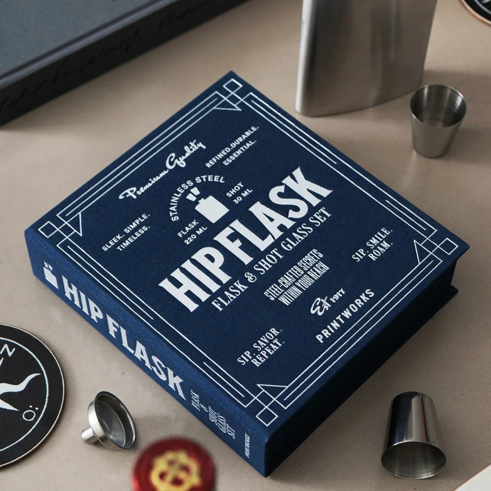 PRINTWORKS Küchenutensilien THE ESSENTIALS - HIP FLAK dunkelblau | 19,6x17,8x5,5cm
