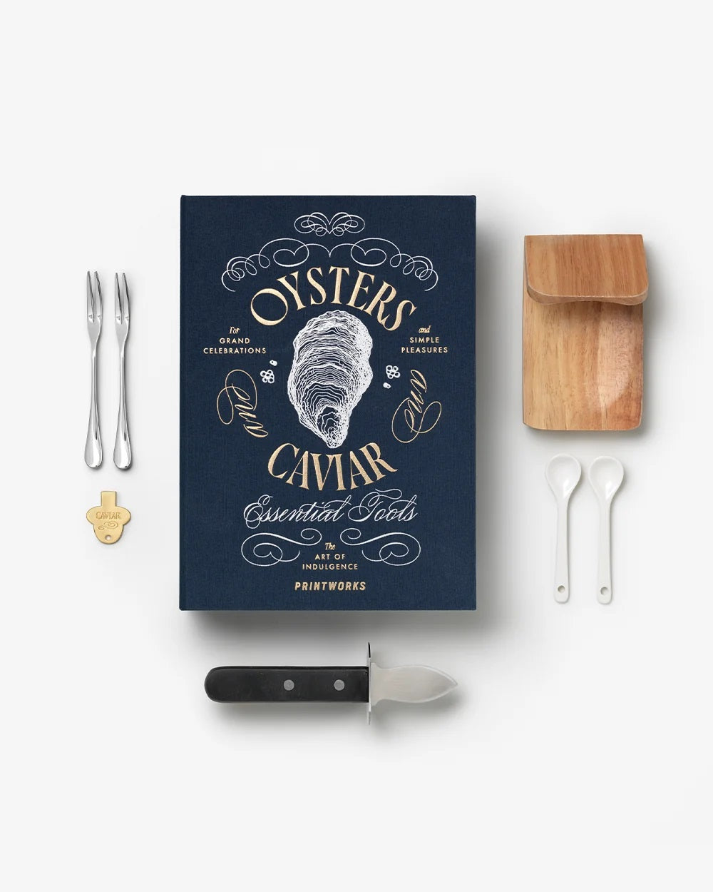 PRINTWORKS Küchenutensilien THE ESSENTIALS - OYSTER & CAVIAR TOOLS dunkelblau | 26,7x19x6,7cm