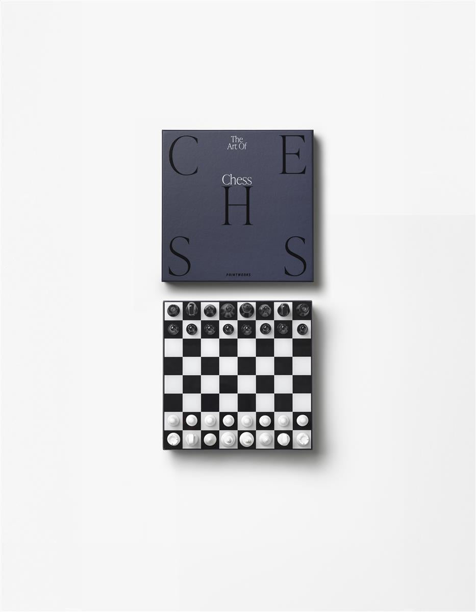 PRINTWORKS Brettspiel CLASSICS - ART OF CHESS schwarz weiß | 25x25x4,5cm