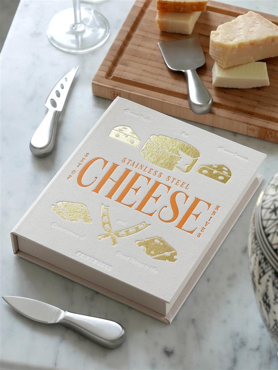PRINTWORKS Küchenuntensilien THE ESSENTIALS - CHEESE TOOLS beige | 22x18,8x4cm