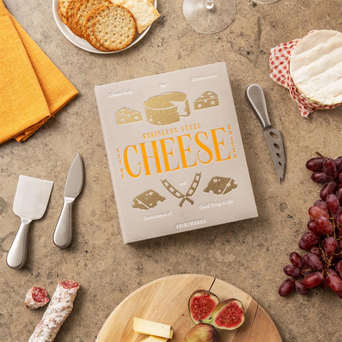 PRINTWORKS Küchenuntensilien THE ESSENTIALS - CHEESE TOOLS beige | 22x18,8x4cm
