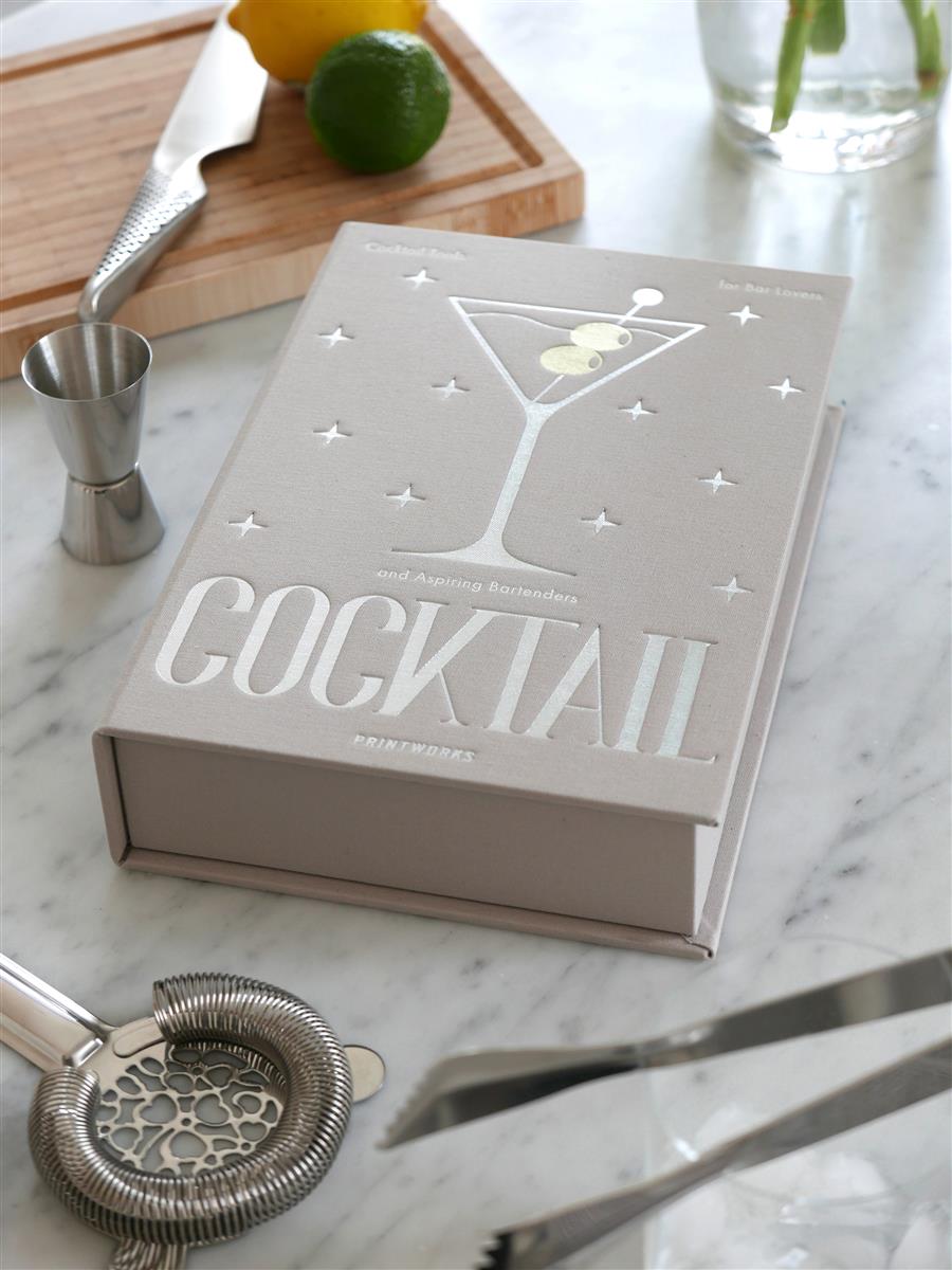 PRINTWORKS Küchenutensilien THE ESSENTIALS - COCKTAIL TOOLS hellgrau | 25,4x17,7x4cm