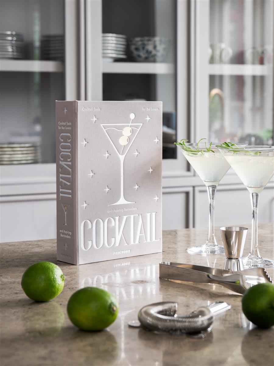 PRINTWORKS Küchenutensilien THE ESSENTIALS - COCKTAIL TOOLS hellgrau | 25,4x17,7x4cm