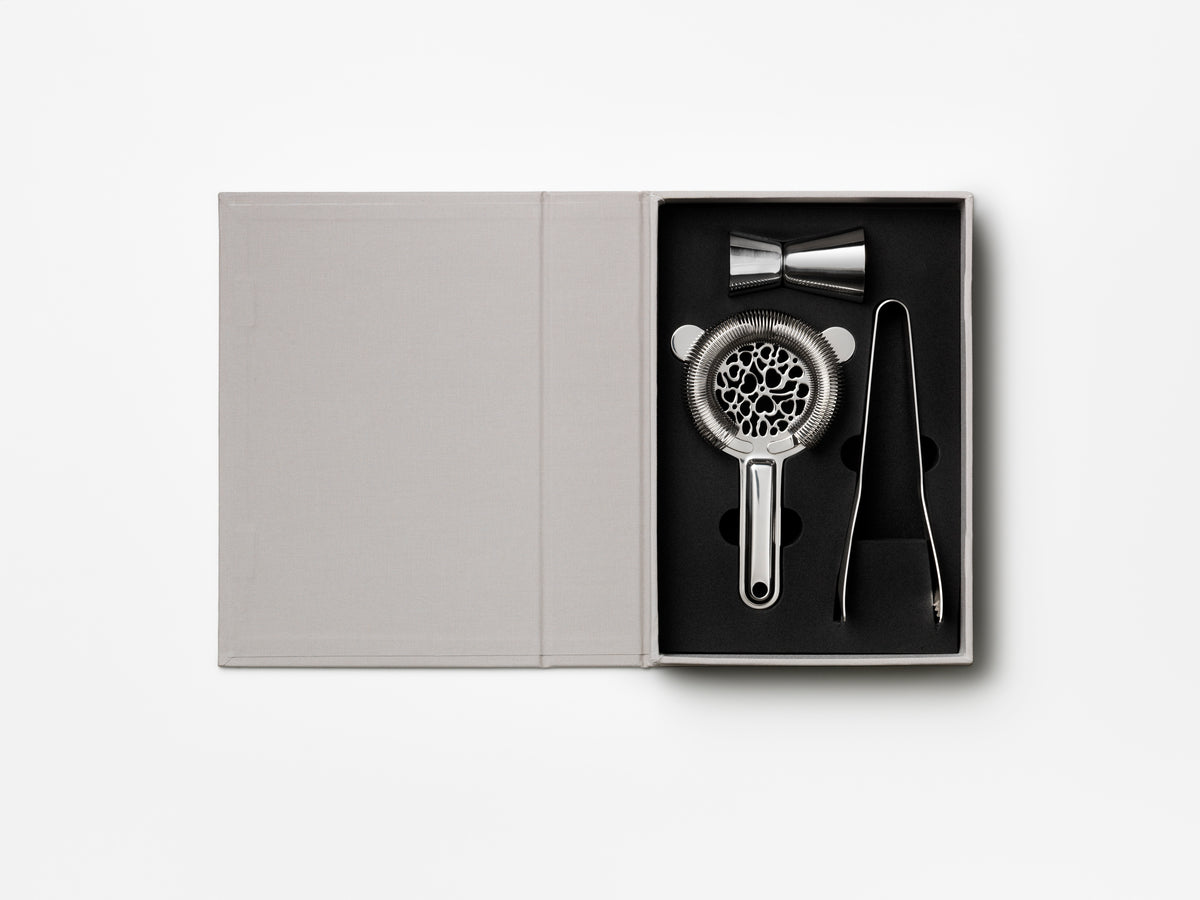 PRINTWORKS Küchenutensilien THE ESSENTIALS - COCKTAIL TOOLS hellgrau | 25,4x17,7x4cm