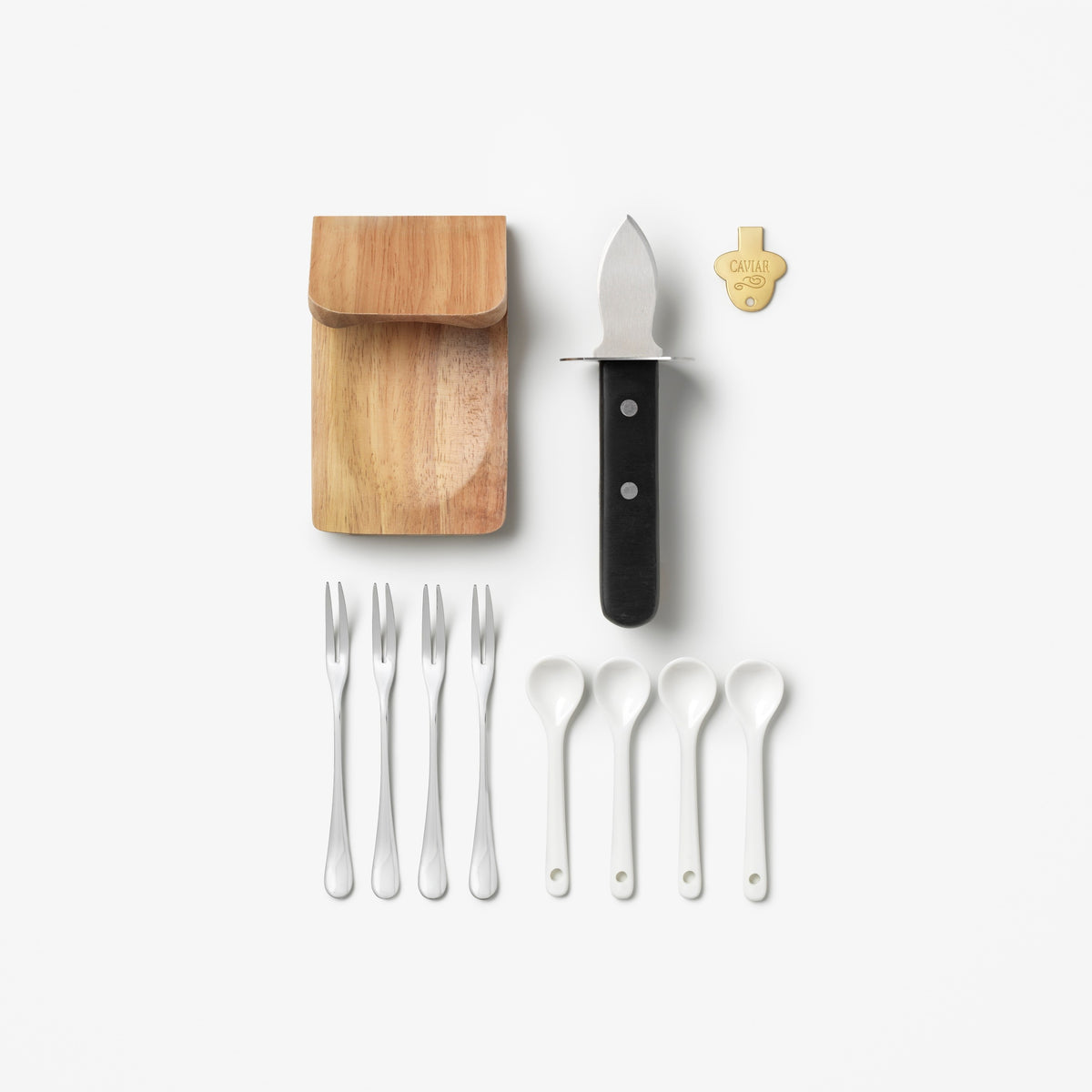 PRINTWORKS Küchenutensilien THE ESSENTIALS - OYSTER & CAVIAR TOOLS dunkelblau | 26,7x19x6,7cm