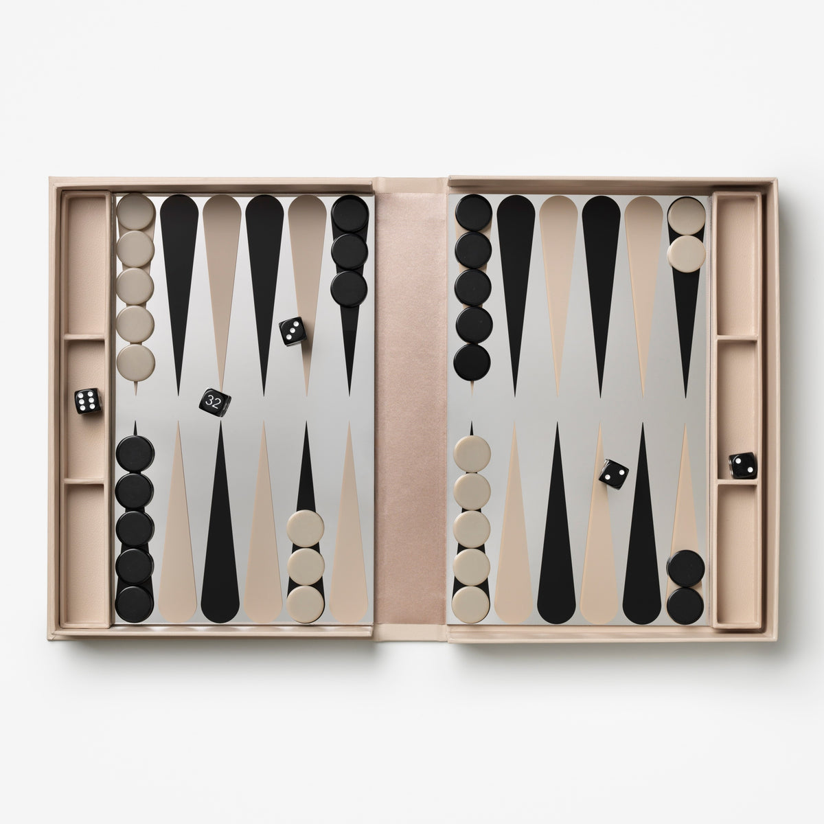 PRINTWORKS Brettspiel CLASSICS - ART OF BACKGAMMON beige silber | 30,8x22x4,5cm
