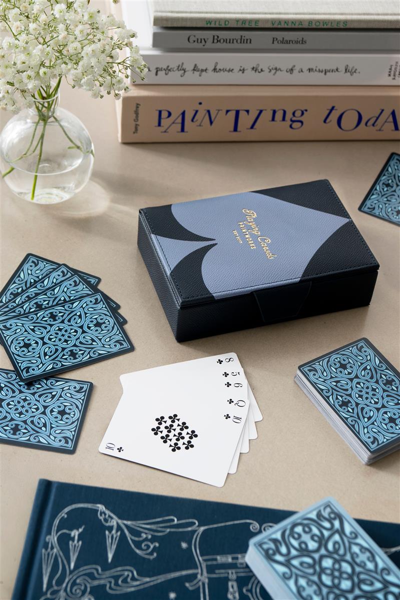 PRINTWORKS Kartenspiel PLAYING CARDS - REVERRA blau | 15,5x10,5x4,5cm
