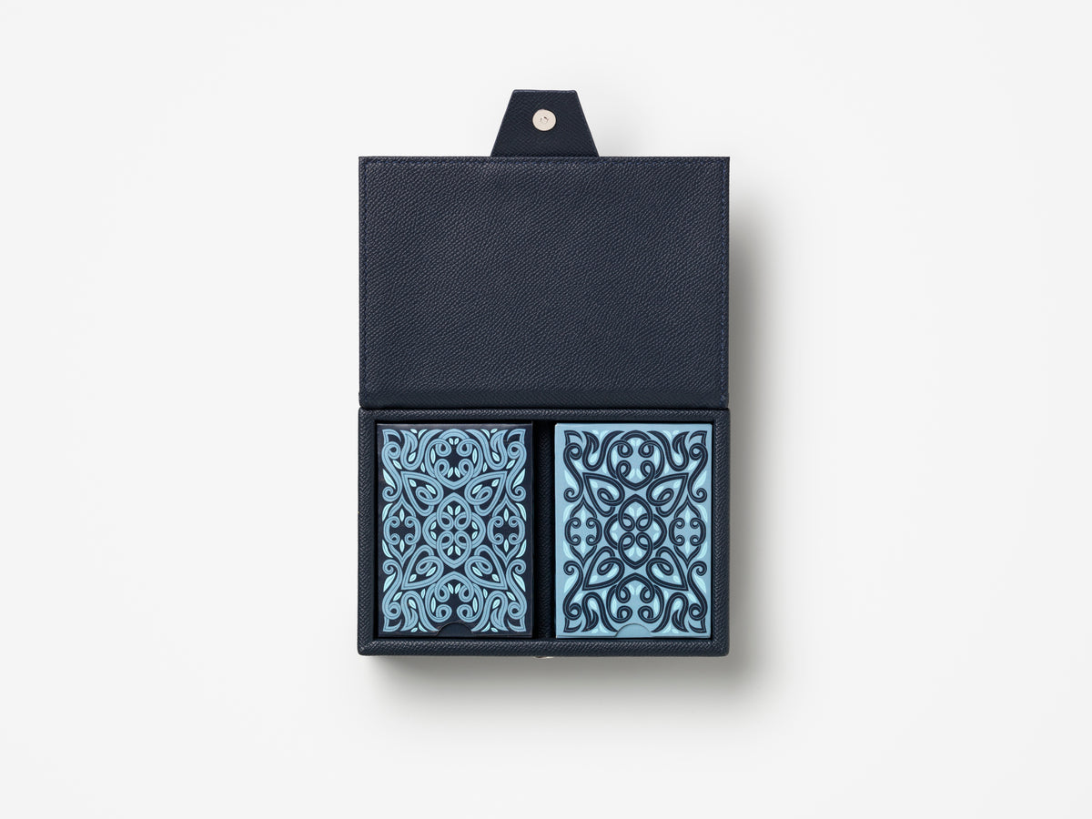 PRINTWORKS Kartenspiel PLAYING CARDS - REVERRA blau | 15,5x10,5x4,5cm