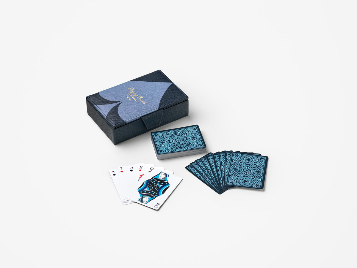 PRINTWORKS Kartenspiel PLAYING CARDS - REVERRA blau | 15,5x10,5x4,5cm